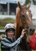 16 August 2012; Jockey Wayne Lordan, with his mount Duntle, after winning the Desmond Stakes. Leopardstown Racecourse, Leopardstown, Co. Dublin. Picture credit: Pat Murphy / SPORTSFILE