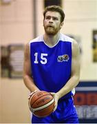 21 October 2017; Ruaidhri Milligan of Belfast Star during the Hula Hoops Men’s Pat Duffy National Cup match between Black Amber Templeogue and Belfast Star at Oblate Hall in Inchicore, Dublin. Photo by Cody Glenn/Sportsfile