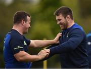 23 October 2017; Leinster's Bryan Byrne, left, and Sean O'Brien, right, during squad training at UCD in Dublin. Photo by Seb Daly/Sportsfile