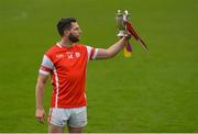 23 October 2017; Cuala hurler Shane Stapleton with the New Ireland Assurance Company Perpetual Challenge Cup during a Dublin SFC/SHC Finals Media Day at Parnell Park in Dublin. Piaras Ó Mídheach/Sportsfile