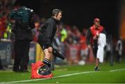 21 October 2017; A stray Munster flag blows onto the leg of assistant referee Simon McConnell during the European Rugby Champions Cup Pool 4 Round 2 match between Munster and Racing 92 at Thomond Park in Limerick. Photo by Diarmuid Greene/Sportsfile