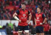 21 October 2017; Peter O’Mahony and Ian Keatley of Munster during the European Rugby Champions Cup Pool 4 Round 2 match between Munster and Racing 92 at Thomond Park in Limerick. Photo by Diarmuid Greene/Sportsfile