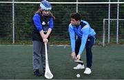 24 October 2017; Dublin hurler Eoghan O’Donnell was in Holy Spirit BNS in Ballymun today at an AIG Heroes event, with pupil Sophie Williams, 11, from Ballymun. The AIG Heroes initiative is a programme that leverages AIG’s sporting sponsorships to help provide positive role models and build confidence for young people in local communities. Photo by Sam Barnes/Sportsfile