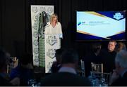 24 October 2017; Anne McAreavey, SSE Airtricity Marketing Manager, Sponsorship and Loyalty, speaking during the SSE Airtricity League Club Awards at City Hall in Dublin. Photo by Seb Daly/Sportsfile