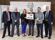 24 October 2017; Bohemian FC representatives, from left, Donal Byrne, Larry O'Toole, Chris Brien, President, Luke O'Riordan, and Thomas Hynes, are presented with the Best Overall Marketing Award by Leanne Sheill, SSE Airtricity Sponsorship Specialist, during the SSE Airtricity League Club Awards at City Hall in Dublin. Photo by Seb Daly/Sportsfile