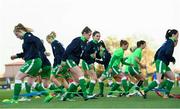 24 October 2017; Republic of Ireland players warm up prior to the 2019 FIFA Women's World Cup Qualifier Group 3 match between Slovakia and Republic of Ireland at the National Training Centre in Senec, Slovakia. Photo by Stephen McCarthy/Sportsfile