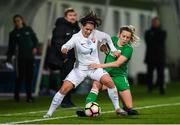 24 October 2017; Martina Šurnovská of Slovakia in action against Harriet Scott of the Republic of Ireland during the 2019 FIFA Women's World Cup Qualifier Group 3 match between Slovakia and Republic of Ireland at the National Training Centre in Senec, Slovakia. Photo by Stephen McCarthy/Sportsfile