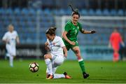 24 October 2017; Leanne Kiernan of the Republic of Ireland in action against Alexandra Bíróová of Slovakia during the 2019 FIFA Women's World Cup Qualifier Group 3 match between Slovakia and Republic of Ireland at the National Training Centre in Senec, Slovakia. Photo by Stephen McCarthy/Sportsfile