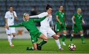 24 October 2017; Denise O'Sullivan of the Republic of Ireland in action against Martina Šurnovská of Slovakia during the 2019 FIFA Women's World Cup Qualifier Group 3 match between Slovakia and Republic of Ireland at the National Training Centre in Senec, Slovakia. Photo by Stephen McCarthy/Sportsfile