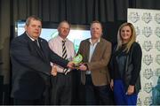 24 October 2017; Shamrock Rovers representatives, Stephen Gleeson and Mark Lynch are presented with the Best Match Day Experience Award by Eamon Naughton, Chairman of the SSE Airtricity League, and Leanne Sheill, SSE Airtricity Sponsorship Specialist, during the SSE Airtricity League Club Awards at City Hall in Dublin. Photo by Seb Daly/Sportsfile