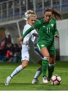 24 October 2017; Katie McCabe of the Republic of Ireland in action against Patrícia Hmírová of Slovakia during the 2019 FIFA Women's World Cup Qualifier Group 3 match between Slovakia and Republic of Ireland at the National Training Centre in Senec, Slovakia. Photo by Stephen McCarthy/Sportsfile