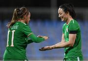 24 October 2017; Megan Campbell, right, and Katie McCabe of the Republic of Ireland following the 2019 FIFA Women's World Cup Qualifier Group 3 match between Slovakia and Republic of Ireland at the National Training Centre in Senec, Slovakia. Photo by Stephen McCarthy/Sportsfile