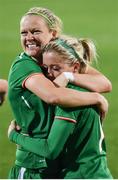 24 October 2017; Diane Caldwell, left, and Denise O'Sullivan of the Republic of Ireland celebrate following the 2019 FIFA Women's World Cup Qualifier Group 3 match between Slovakia and Republic of Ireland at the National Training Centre in Senec, Slovakia. Photo by Stephen McCarthy/Sportsfile