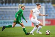 24 October 2017; Valentína Šušolová of Slovakia in action against Denise O'Sullivan of the Republic of Ireland during the 2019 FIFA Women's World Cup Qualifier Group 3 match between Slovakia and Republic of Ireland at the National Training Centre in Senec, Slovakia. Photo by Stephen McCarthy/Sportsfile