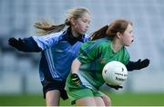 25 October 2017; Molly Brocklesby of Glasnevin Educate Together in action against Ella Nolan of Donabate Portrane Educate Together during day 1 of the Allianz Cumann na mBunscol Finals at Croke Park in Dublin. Photo by Cody Glenn/Sportsfile