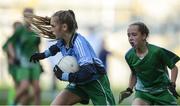 25 October 2017; Hannah Burke of Donabate Portrane Educate Together in action against Jade Flannery of Glasnevin Educate Together during day 1 of the Allianz Cumann na mBunscol Finals at Croke Park in Dublin. Photo by Cody Glenn/Sportsfile