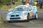 17 August 2012; Darren Gass and Enda Sherry, in their Subaru Impreza, in action during SS1 of the Ulster Rally -  Round 5 of the Irish Tarmac Rally Championship, Antrim. Picture credit: Philip Fitzpatrick / SPORTSFILE