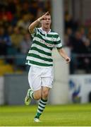 17 August 2012; Ciaran Kilduff, Shamrock Rovers, celebrates after scoring his side's first goal. Airtricity League Premier Division, Drogheda United v Shamrock Rovers, Hunky Dorys Park, Drogheda, Co. Louth. Photo by Sportsfile