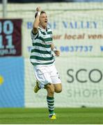 17 August 2012; Ronan Finn, Shamrock Rovers, celebrates after scoring his side's second goal. Airtricity League Premier Division, Drogheda United v Shamrock Rovers, Hunky Dorys Park, Drogheda, Co. Louth. Photo by Sportsfile