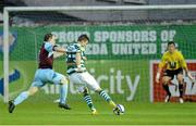17 August 2012; Ronan Finn, Shamrock Rovers, shoots to socre his side's second goal. Airtricity League Premier Division, Drogheda United v Shamrock Rovers, Hunky Dorys Park, Drogheda, Co. Louth. Photo by Sportsfile