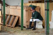 17 August 2012; Cian O'Connor, Ireland, takes some time out during the FEI Nations Cup. Dublin Horse Show 2012, Main Arena, RDS, Ballsbridge, Dublin. Picture credit: Matt Browne / SPORTSFILE