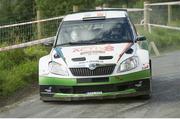 18 August 2012; Robert Barrable and Paddy Robinson, in their Skoda Fabia R2, in action during SS10 of the Ulster Rally -  Round 5 of the Irish Tarmac Rally Championship, Antrim. Picture credit: Philip Fitzpatrick / SPORTSFILE