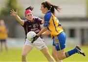 18 August 2012; Sinead Kelly, Clare, in action against Geraldien Conneally, Galway. TG4 All-Ireland Ladies Football Senior Championship Quarter-Final, Clare v Galway, St. Brendan's Park, Birr, Co. Offaly. Photo by Sportsfile