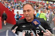 5 August 2012; Manchester City assistant manager David Platt speaks to journalists before the game. Soccer Friendly, Limerick FC v Manchester City, Thomond Park, Limerick. Picture credit: Diarmuid Greene / SPORTSFILE