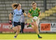 18 August 2012; Louise Galvin, Kerry, in action against Niamh Collins, Dublin. TG4 All-Ireland Ladies Football Senior Championship Quarter-Final, Dublin v Kerry, St. Brendan's Park, Birr, Co. Offaly. Photo by Sportsfile