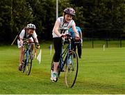 19 August 2012; Gillian Keenan, from Emo, Co. Laois, competing in the Girl's U.12 Cycling on Grass, during the Community Games national finals. Athlone, Co Westmeath. Picture credit: David Maher / SPORTSFILE