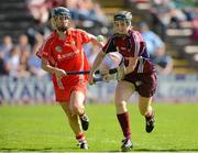18 August 2012; Veronica Curtin, Galway, in action against Joanne O'Callaghan, Cork. All-Ireland Senior Camogie Championship Semi-Final, Cork v Galway, Nowlan Park, Kilkenny. Picture credit: Matt Browne / SPORTSFILE