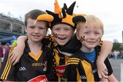 19 August 2012; Kilkenny supporters, from left, Eanna O'Keeffe, age 5, Sarah Barcoe, age 9, and Conor Barcoe, age 5, all from Thomastown, Co. Kilkenny, at the game. GAA Hurling All-Ireland Senior Championship Semi-Final, Kilkenny v Tipperary, Croke Park, Dublin. Picture credit: Brendan Moran / SPORTSFILE