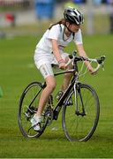 19 August 2012; Emma Gallagher, from S.Mary's, Co. Sligo, competing in the Girl's U.14 Cycling on Grass, during the Community Games national finals. Athlone, Co Westmeath. Picture credit: David Maher / SPORTSFILE