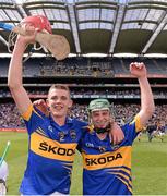 19 August 2012; Ronan Maher, left, and Stephen Cahill, Tipperary, celebrate their side's victory. Electric Ireland GAA Hurling All-Ireland Minor Championship Semi-Final, Galway v Tipperary, Croke Park, Dublin. Picture credit: Stephen McCarthy / SPORTSFILE