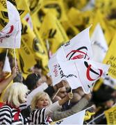 22 October 2017; Supporter's flags during the European Rugby Champions Cup Pool 1 Round 2 match between La Rochelle and Ulster at Stade Marcel Deflandre, La Rochelle in France. Photo by John Dickson/Sportsfile