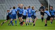 25 October 2017; Donabate Portrane Educate Together players celebrate at the final whistle of their victory over St. Patrick's NS Glencullen during day 1 of the Allianz Cumann na mBunscol Finals at Croke Park in Dublin. Photo by Cody Glenn/Sportsfile