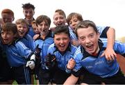 25 October 2017; Donabate Portrane Educate Together team-mates celebrate their victory over St. Patrick's NS Glencullen during day 1 of the Allianz Cumann na mBunscol Finals at Croke Park in Dublin. Photo by Cody Glenn/Sportsfile