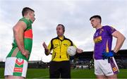 22 October 2017; Referee Brendan Healy with Garvan Dolan of St Brigid's, left, and Mark Healy of Roscommon Gaels, ahead of the Roscommon County Senior Football Championship Final match between St Brigid's and Roscommon Gaels at Dr Hyde Park in Roscommon. Photo by Sam Barnes/Sportsfile