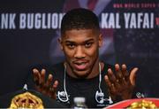 26 October 2017; Anthony Joshua during a press conference at the National Museum Cardiff, ahead of his World Heavyweight Championship bout with Carlos Takam, on October 28, at the Principality Stadium in Cardiff, Wales. Photo by Stephen McCarthy/Sportsfile
