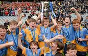 26 October 2017; St. Mary's BNS Rathfarham captain Daniel McCarthy lifts the Corn Kitterick Cup in celebration with team-mates after victory against St. Mary's BNS Lucan during the Allianz Cumann na mBunscol Finals at Croke Park in Dublin. Photo by Cody Glenn/Sportsfile