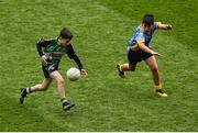 26 October 2017; Cillian Whelan of St. Mary's BNS Lucan in action against Kieran Burke of St. Mary's BNS Rathfranham during their Corn Kitterick Cup Final match during the Allianz Cumann na mBunscol Finals at Croke Park in Dublin. Photo by Cody Glenn/Sportsfile