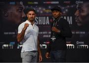 26 October 2017; Frank Buglioni, left, and Craig Richards during the Anthony Joshua and Carlos Takam press conference at the National Museum Cardiff in Cardiff, Wales. Photo by Stephen McCarthy/Sportsfile