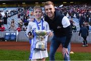 27 October 2017; Ruairi Deignan of Ballyroan BNS poses for a picture with his cousin Jonny Cooper, after winning the Corn Kitterick shield during day 3 of the Allianz Cumann na mBunscol Finals at Croke Park, in Dublin. Photo by David Fitzgerald/Sportsfile