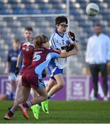 27 October 2017; Nathan Comerford of Ballyroan SNS in action against Cillian Chatham of St. Fiachra's SNS, during day 3 of the Allianz Cumann na mBunscol Finals at Croke Park, in Dublin. Photo by David Fitzgerald/Sportsfile