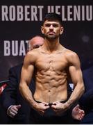 27 October 2017; Joe Cordina weighs in, at the Motorpoint Arena, ahead of his bout on the undercard of Anthony Joshua v Carlos Takam, on October 28, at Principality Stadium in Cardiff, Wales. Photo by Stephen McCarthy/Sportsfile