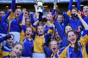 27 October 2017; St. Patrick's GNS celebrate with the Corn An Chladaigh cup, following their side's victory over Scoil Bhride Raghnallach during day 3 of the Allianz Cumann na mBunscol Finals at Croke Park, in Dublin. Photo by David Fitzgerald/Sportsfile