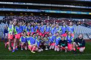 27 October 2017; Scoil Bhride Raghnallach players pose for a picture with the Sam Maguire cup, during day 3 of the Allianz Cumann na mBunscol Finals at Croke Park, in Dublin. Photo by David Fitzgerald/Sportsfile