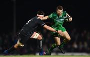 27 October 2017; Jack Carty of Connacht is tackled by Billy Holland of Munster during the Guinness PRO14 Round 7 match between Connacht and Munster at the Sportsground in Galway. Photo by Ramsey Cardy/Sportsfile
