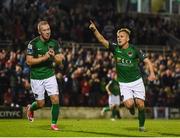 27 October 2017; Conor McCormack, right, of Cork City celebrates after scoring his side's first goal during the SSE Airtricity League Premier Division match between Cork City and Bray Wanderers at Turners Cross, in Cork. Photo by Seb Daly/Sportsfile