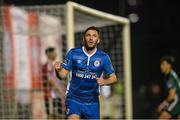 27 October 2017; Killian Brennan of St Patricks Athletic celebrates after scoring his side's first goal during the SSE Airtricity League Premier Division match between Derry City and St Patrick's Athletic at Maginn Park in Buncrana, Co Donegal. Photo by Oliver McVeigh/Sportsfile